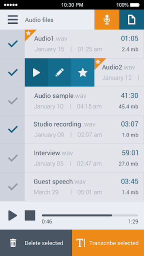 GoTranscript - Voice recorder - عکس برنامه موبایلی اندروید