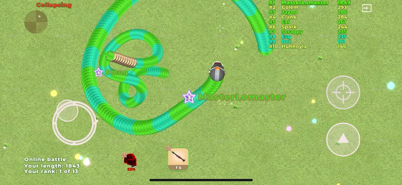 WarTails.io fun worm io games - Gameplay image of android game