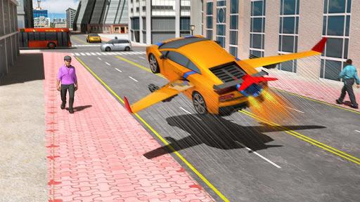 Flying Car Stunts Driver City Simulator - Gameplay image of android game
