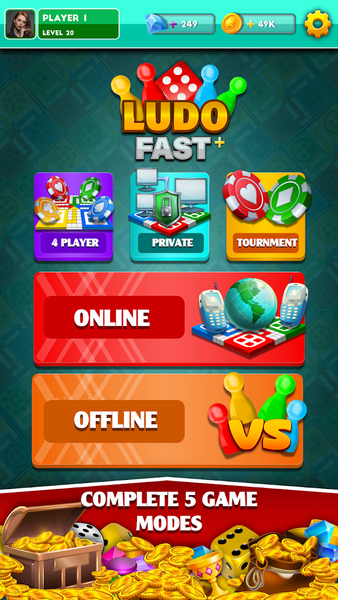 Multiplayer Dice Ludo Games - Gameplay image of android game
