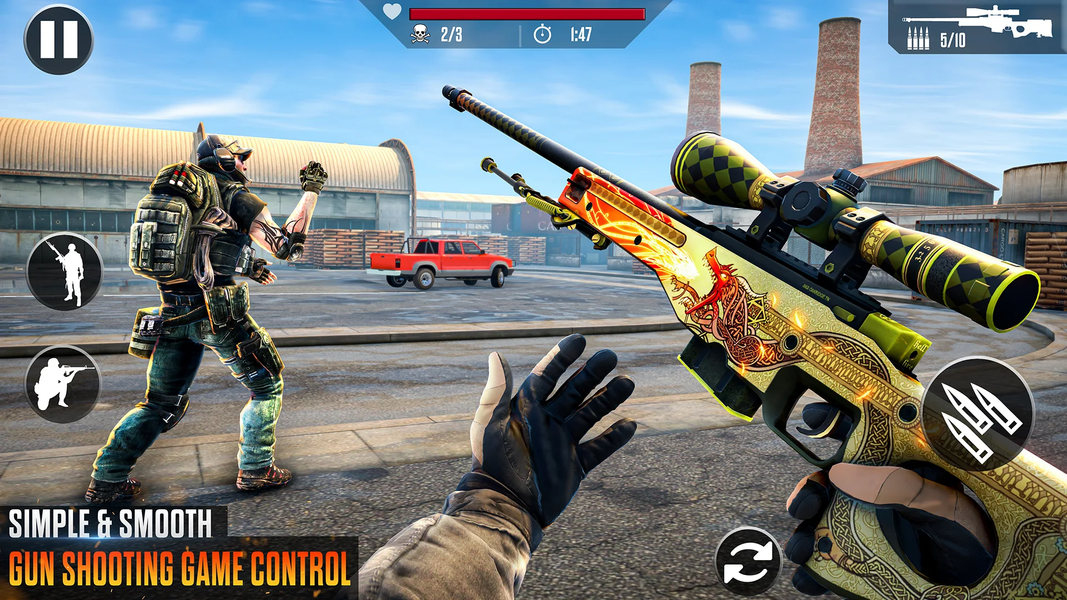 Real FPS Shooter Commando Game - Gameplay image of android game