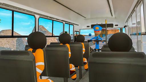 Transport Stickman Prisoner Bus Driving - Gameplay image of android game