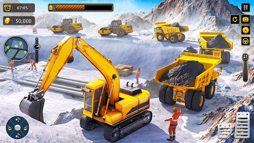 Snow Offroad Construction Game - Gameplay image of android game