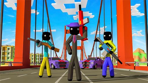 Stickman Mafia Theft Gangster Blocky City - Image screenshot of android app