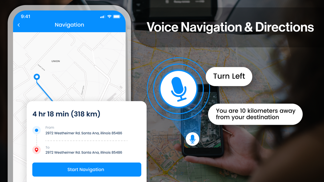 GPS, Voice Navigation live Map - عکس برنامه موبایلی اندروید