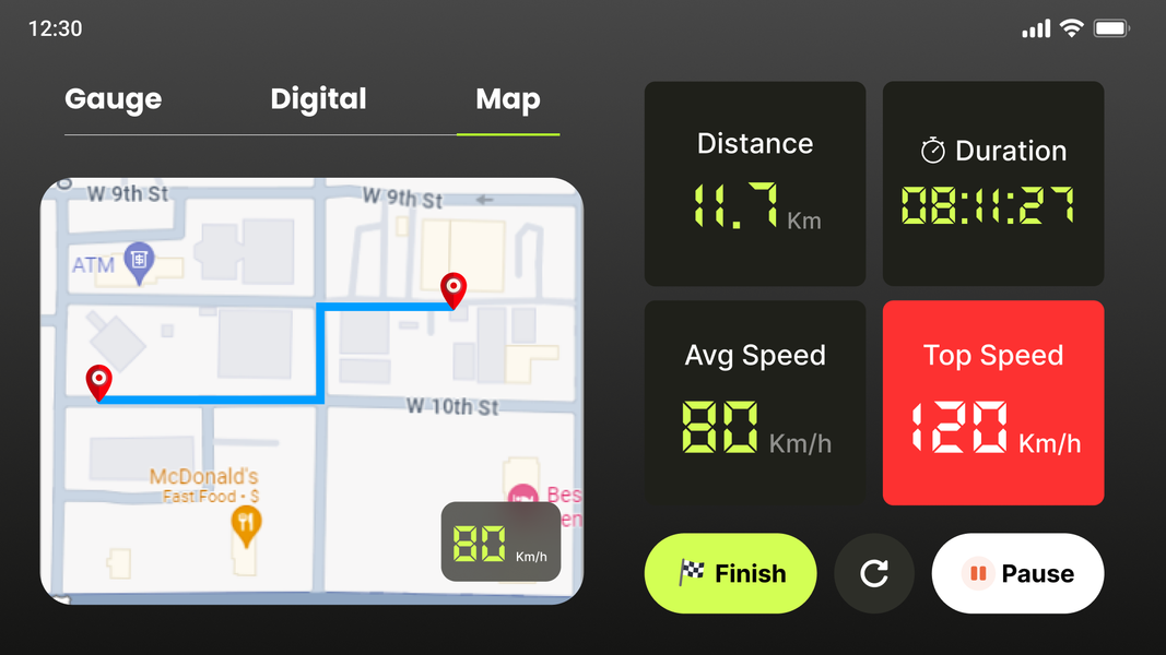 Speedometer :GPS Speed Tracker - عکس برنامه موبایلی اندروید