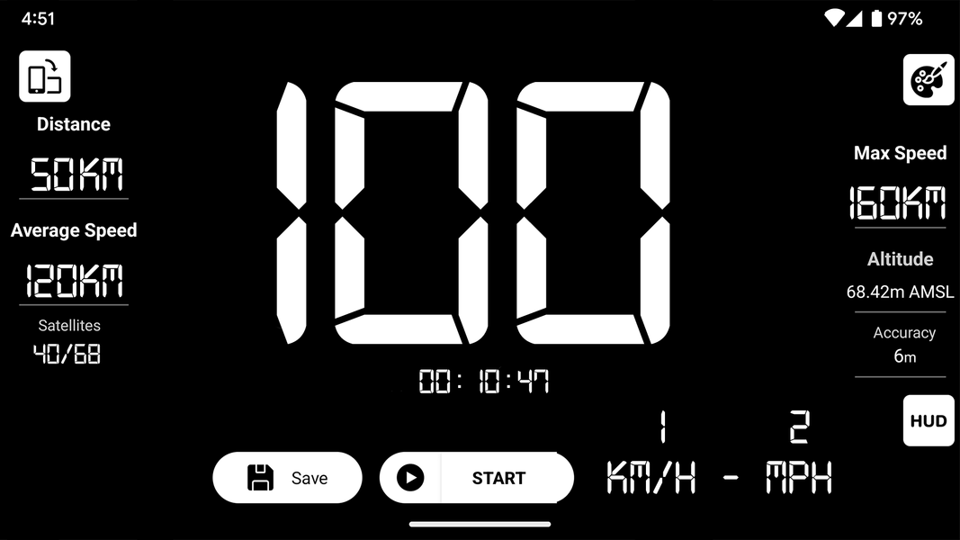 Speedometer - GPS Meter - عکس برنامه موبایلی اندروید