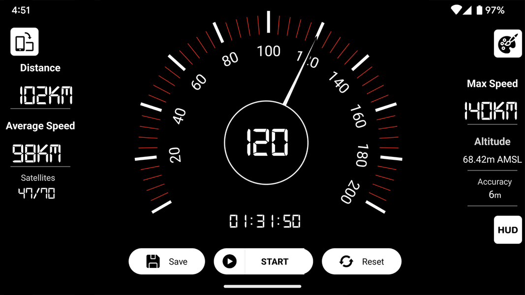 Speedometer - GPS Meter - عکس برنامه موبایلی اندروید