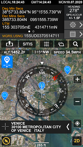 GPS Location Info, SMS Coordinates, Compass + - عکس برنامه موبایلی اندروید