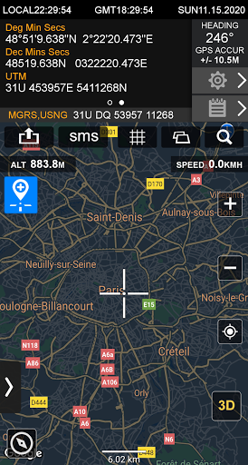 GPS Location Info, SMS Coordinates, Compass + - Image screenshot of android app