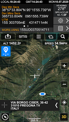 GPS Location Info, SMS Coordinates, Compass + - Image screenshot of android app