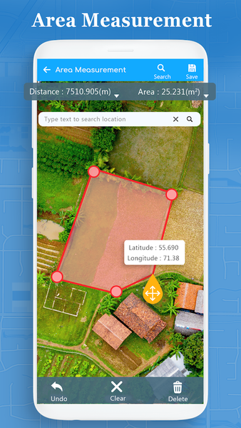 Distance - Fields Area Measure - عکس برنامه موبایلی اندروید