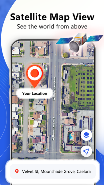 GPS Earth Maps Satellite View - عکس برنامه موبایلی اندروید