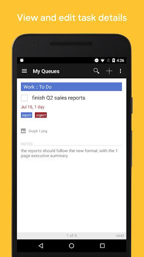 GQueues | Tasks & To-Do Lists - Image screenshot of android app