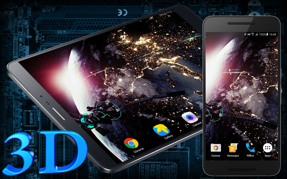 Satellite 3D Live Wallpaper - Image screenshot of android app