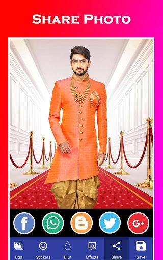 Men sherwani suit photo editor - Image screenshot of android app