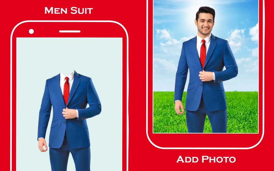 Men casual suit photo editor - Image screenshot of android app