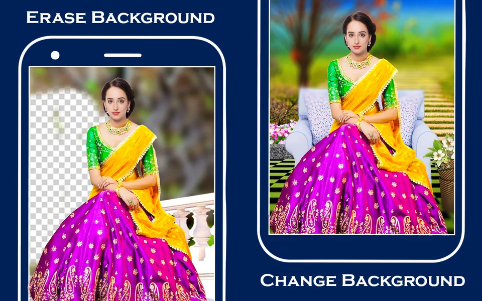 Bridal lehenga saree editor - Image screenshot of android app