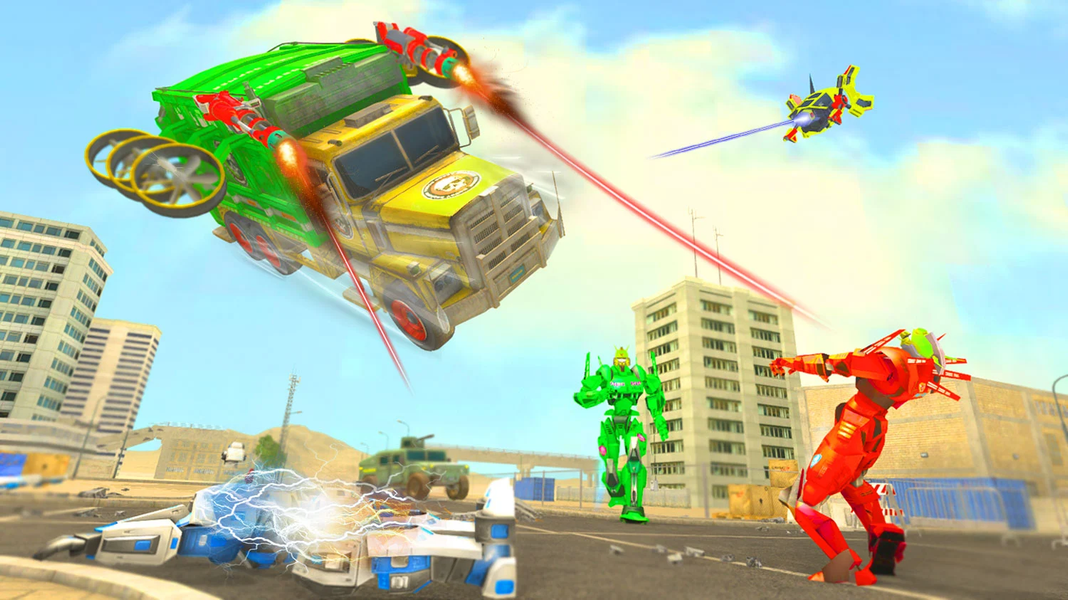 Garbage Robot Truck War Game - Gameplay image of android game