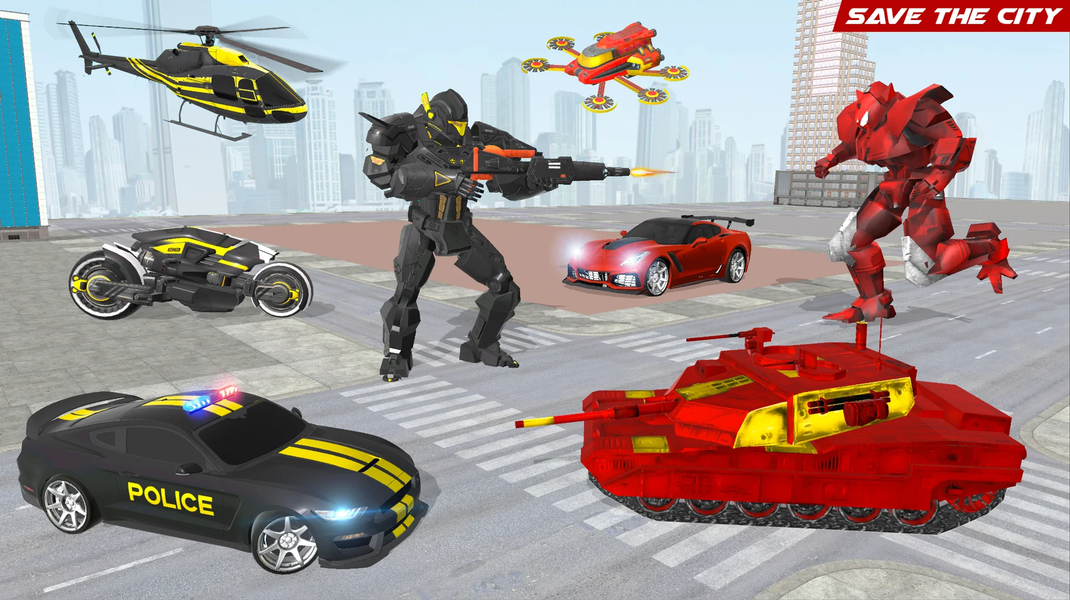 US Police Robot Car Battle - عکس بازی موبایلی اندروید