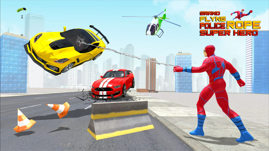 Police Rope Hero Rescue Game - Gameplay image of android game
