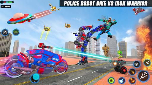 Us Police Bike Transform Robot Game - Image screenshot of android app