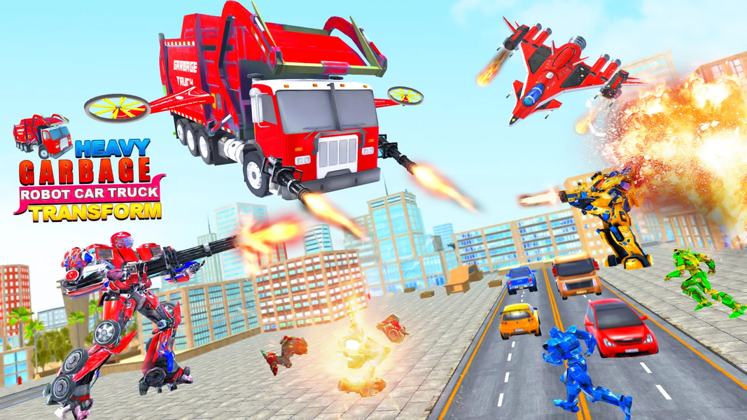 Garbage robot truck war - Gameplay image of android game