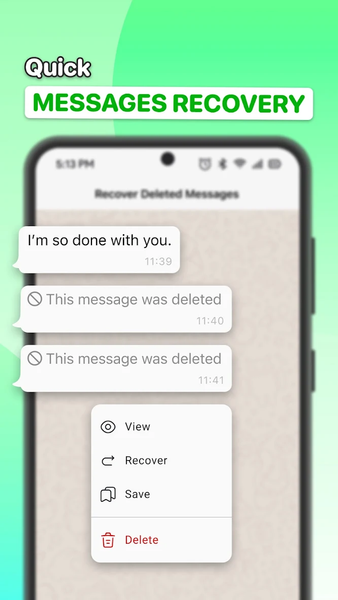 Recover Deleted Messages WAMR - عکس برنامه موبایلی اندروید
