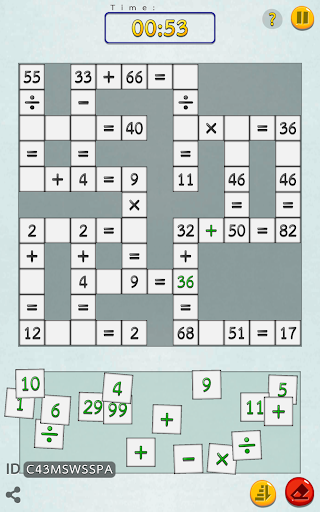 Math the Cross Math Puzzle - Gameplay image of android game