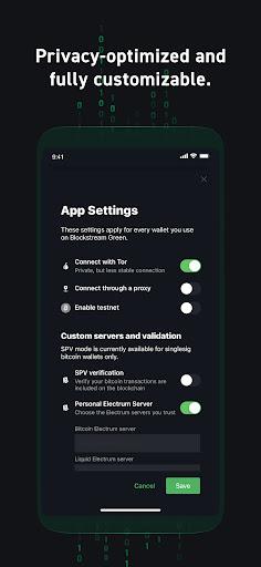 Blockstream BTC Wallet (Green) - عکس برنامه موبایلی اندروید