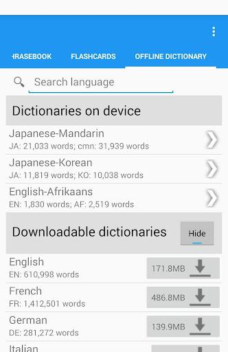 Translate French English now - Image screenshot of android app