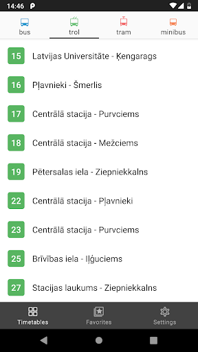 Riga Transport - timetables - Image screenshot of android app