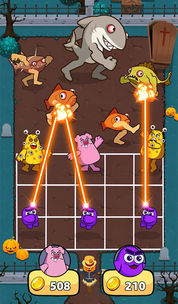 The Fish vs Grimaze: Merge War - Gameplay image of android game