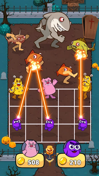 The Fish vs Grimaze: Merge War - Gameplay image of android game