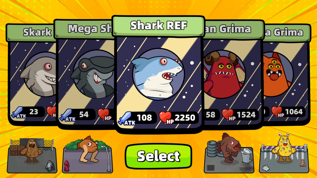 The Fish vs Grimaze: Merge War - Gameplay image of android game
