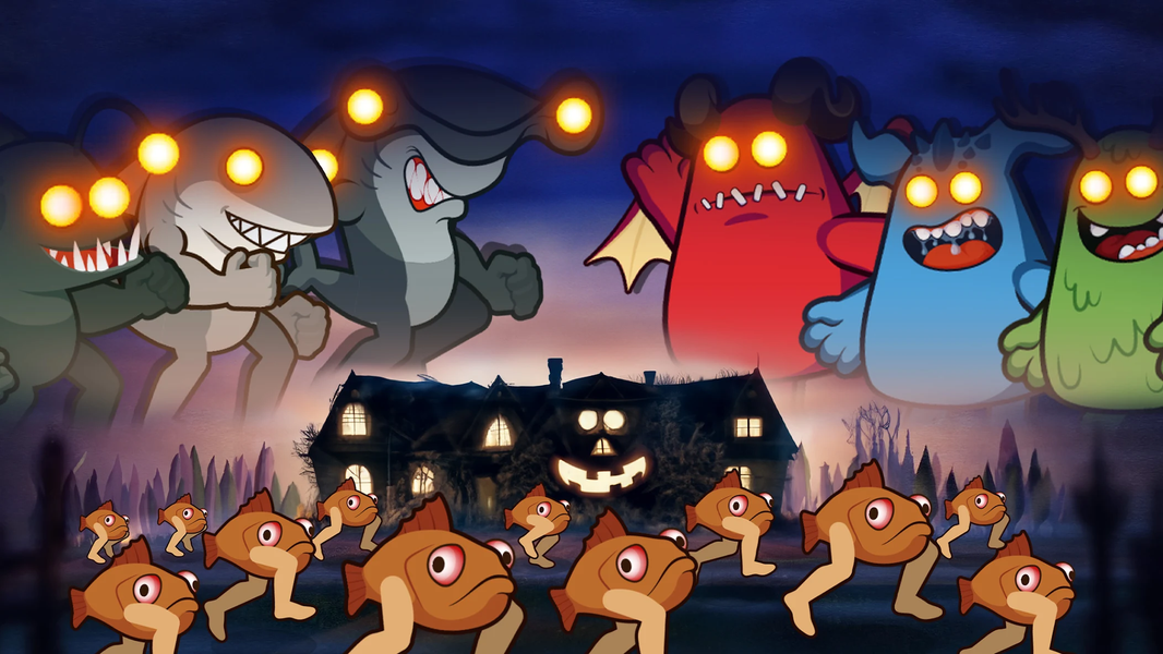 The Fish vs Grimaze: Merge War - Gameplay image of android game