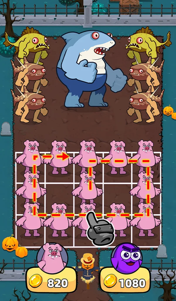 The Fish vs Grimaze: Merge War - Gameplay image of android game