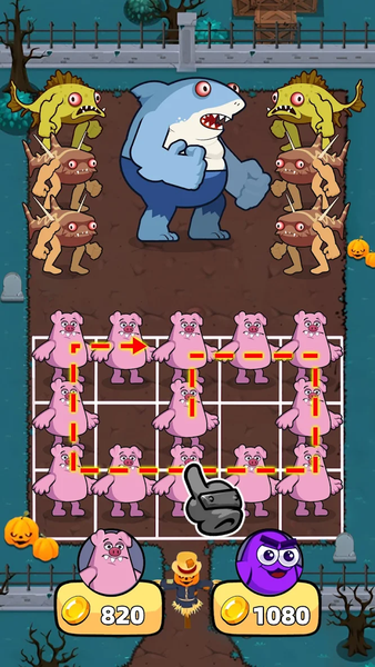 The Fish vs Grimaze: Merge War - Gameplay image of android game