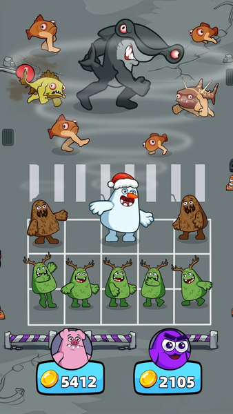 The Fish vs Grimaze: Merge War - Gameplay image of android game