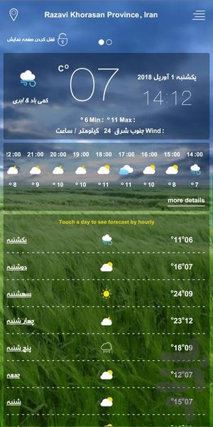 هواشناسی همه نقاط(شهرهاواستان ها) - عکس برنامه موبایلی اندروید