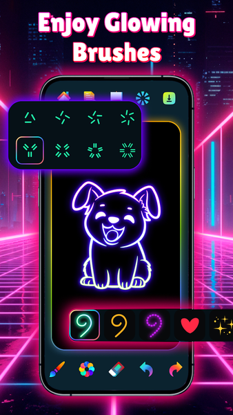 Doodle Art - Glow Drawing App - Image screenshot of android app