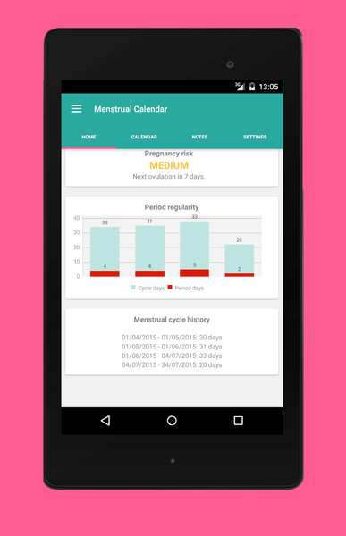 Menstrual & Ovulation Calendar - Image screenshot of android app