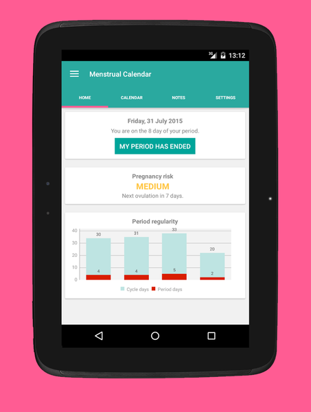 Menstrual & Ovulation Calendar - Image screenshot of android app