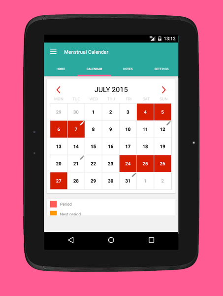 Menstrual & Ovulation Calendar - Image screenshot of android app