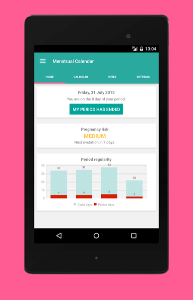 Menstrual & Ovulation Calendar - Image screenshot of android app