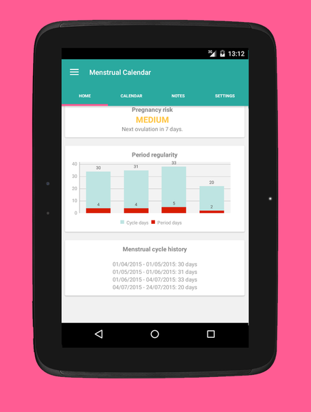 Menstrual & Ovulation Calendar - Image screenshot of android app