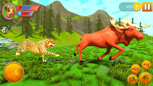 Wild Cheetah Family Simulator Cheetah Animal Games - Image screenshot of android app