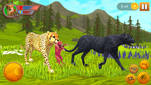 Wild Cheetah Family Simulator Cheetah Animal Games - Image screenshot of android app