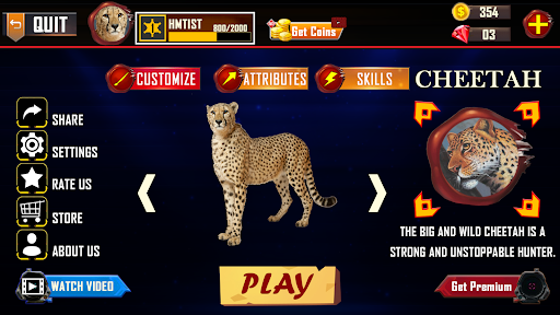 Wild Cheetah Simulator Games - Gameplay image of android game