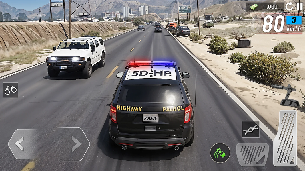 US Police Car Chase Driving ۳D - عکس بازی موبایلی اندروید